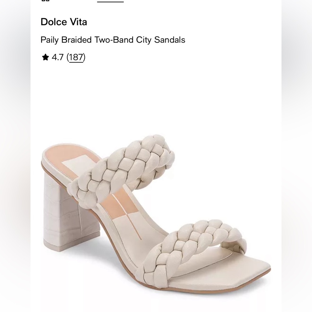 Dolce Vita Paily Braided Two-Band City Sandals‎ - Cream